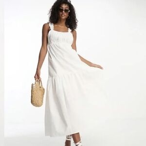 Abercrombie & Fitch White Boho Poplin Dress
